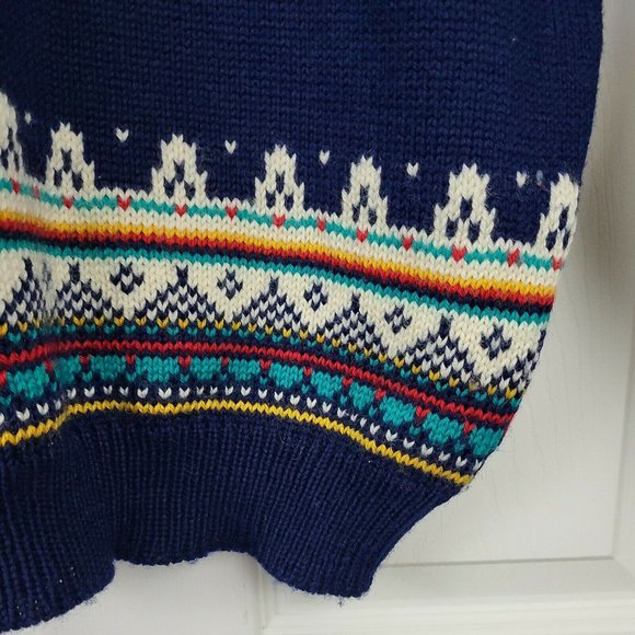 Mens Vintage Dale of Norway Fair Isle Pullover Wool Sweater Size Medium - Picture 7 of 7